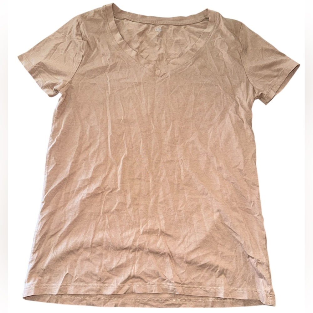 Dip Tan V-Neck Short Sleeve T-Shirt XS